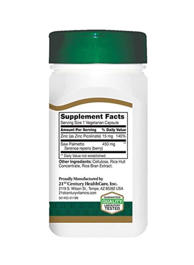 21st Century Saw Palmetto Supplement 450mg - 60 Vegetarian Capsules - Image 4